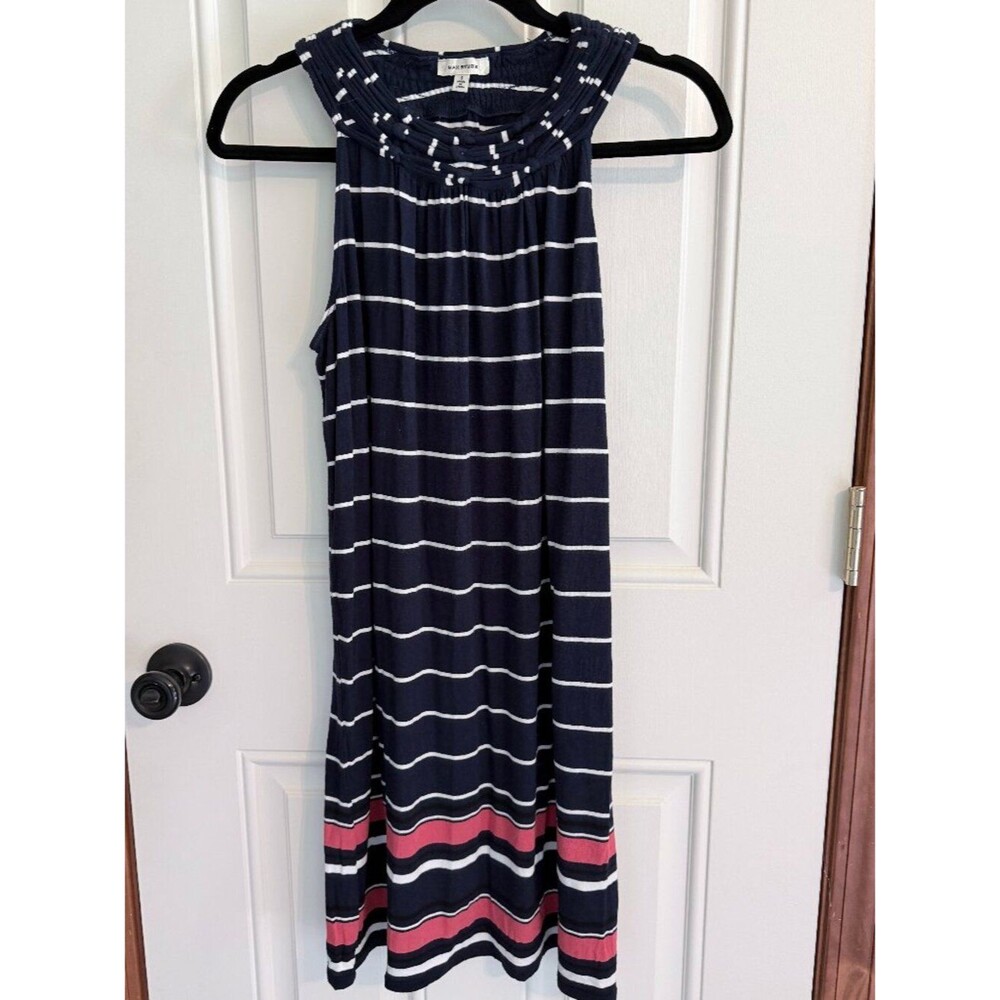 Max Studio Navy striped Sheath dress S